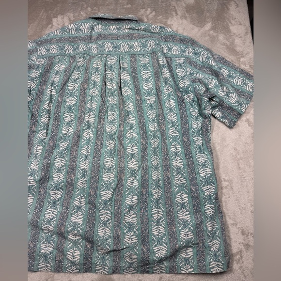 Cooke Street Honolulu Cotton Hawaiian Tropical Turquoise Button Down Shirt XL - Picture 13 of 14